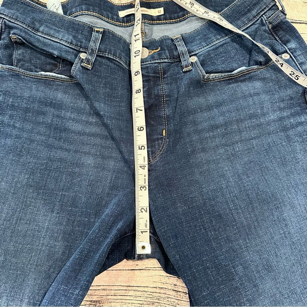 Levi’s Classic Blue Straight Leg Jeans with Stellar Stretch Size 12 - Picture 3 of 5